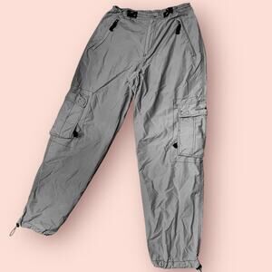 Vintage 90s Trans Nine Cargo Wide Leg Utility Convertible Pants XS Raver Y2K